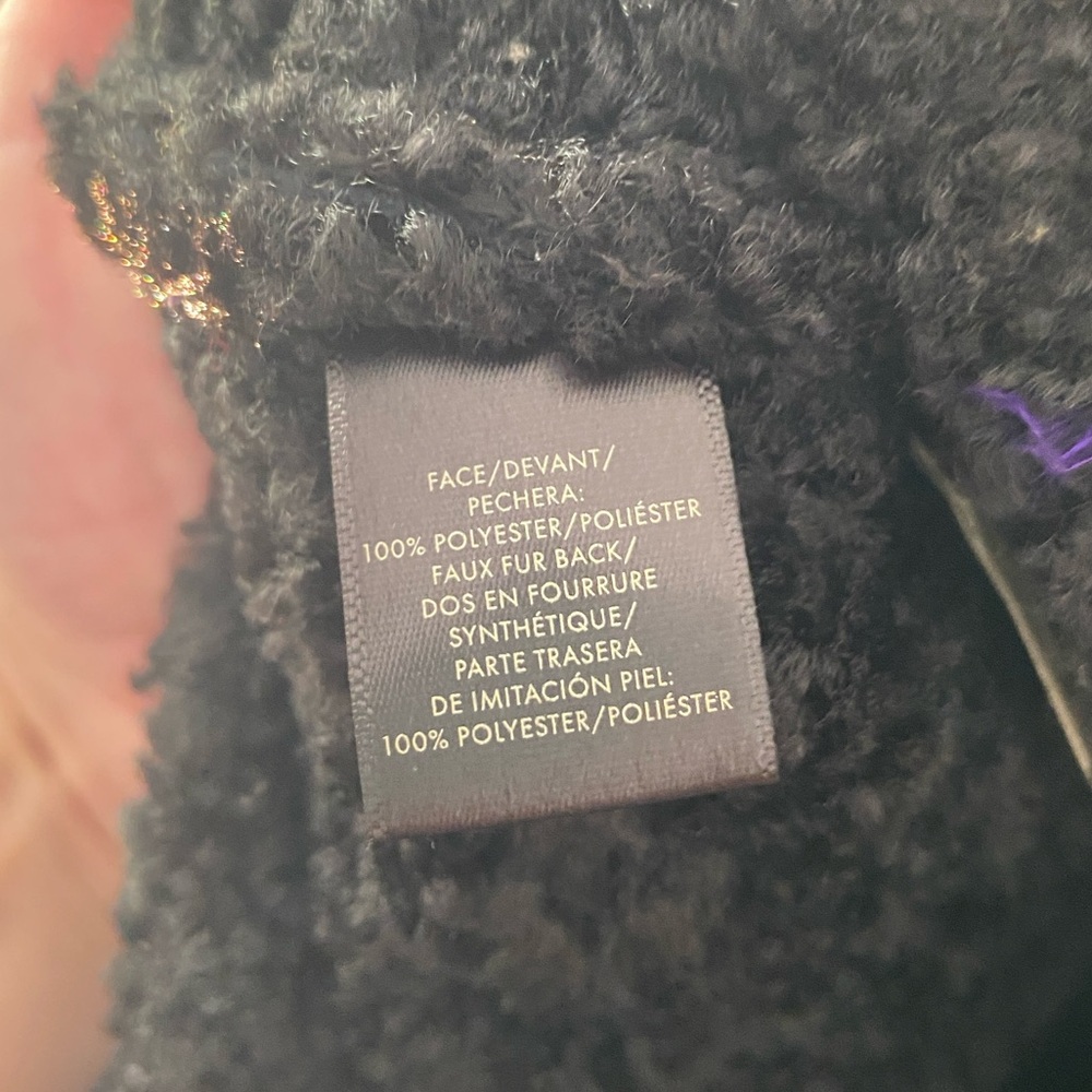 NWOT ANN TAYLOR NAVY BLUE FAUX SUEDE BLACK SHERPA JACKET COAT SIZE 8 - Picture 10 of 10